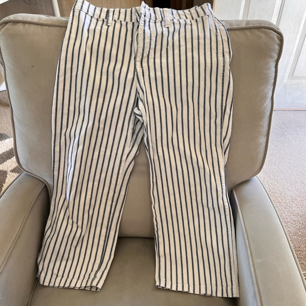 J. Crew striped Wide-Leg Pants size 27P
